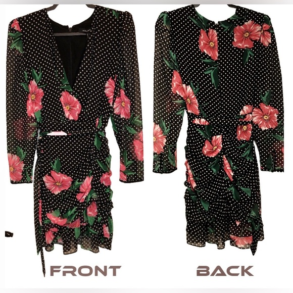 🌺 NWT Sweet & Sexy BCBGMaxAzria floral belted ruched dress 🌺Offers accepted! - Picture 4 of 7